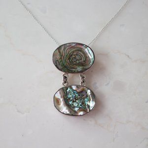 Double Oval Nacreous Pendant